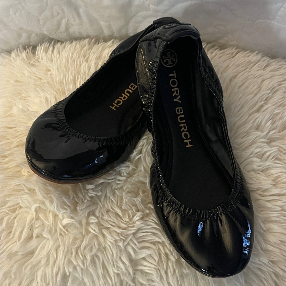 Tory Burch Black Patent Leather Flats